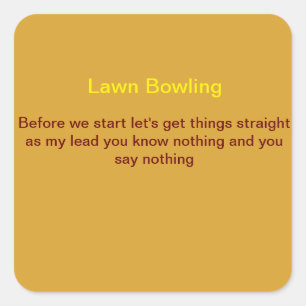 Rasenbowling T-Shirt. Quadratischer Aufkleber