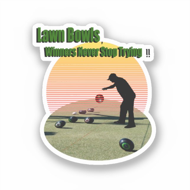 Rasenbowls Die Gewinner Design, Vinyl Cut Sticker (Vorderseite)