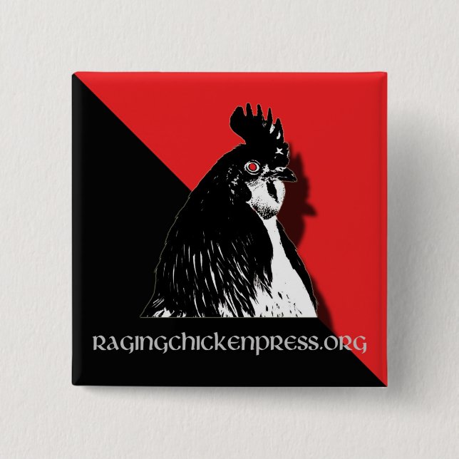 Rasender Huhn-Druckknopf Button (Vorderseite)