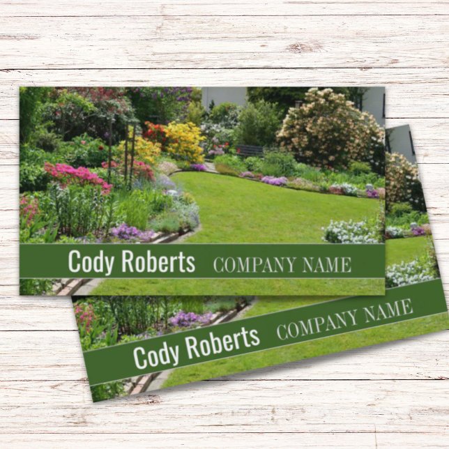 Rasenlandschaft beim Rasenmähen Visitenkarte (Grass cutting mowing lawn landscaper landscaping business card)