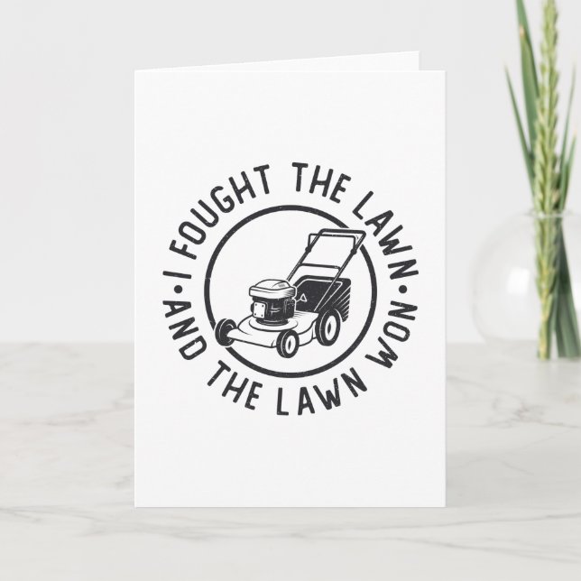 Rasenmähen Ich kämpfte gegen den Rasen und den Ras Karte (Vorderseite)