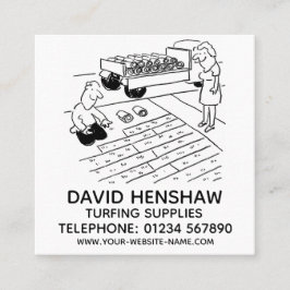 Rasenmähen und Verdrehen Quadratische Visitenkarte