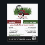 Rasenmäher auf dem Gras, Rasenpflege Flyer<br><div class="desc">Rasenmäher auf dem Gras,  Flyer für die Werbung durch den Visitenkarten-Store für die Rasenpflege.</div>