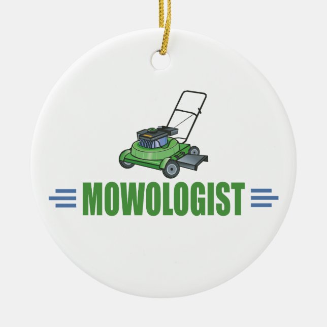 Rasenmäher auf Rasenflächen Landschaftsgärten Keramikornament (Vorne)