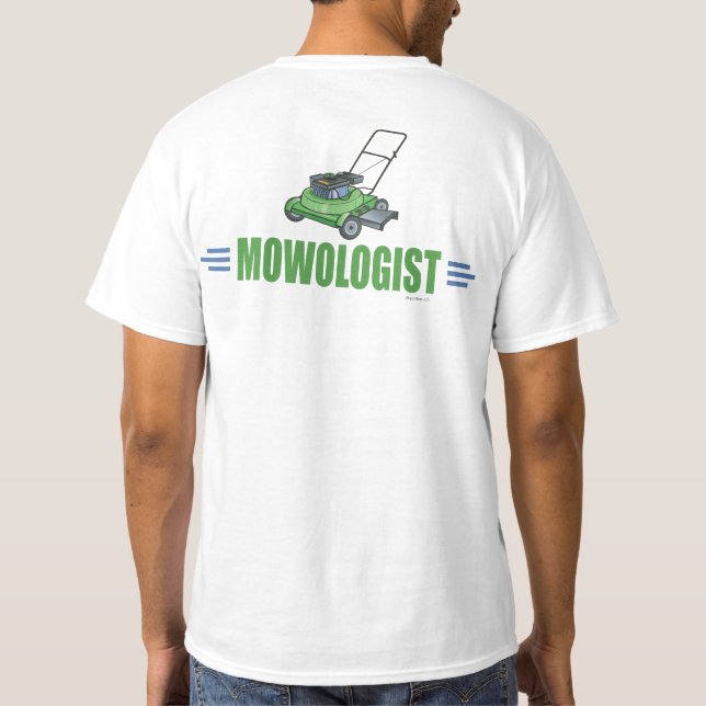 Rasenmäher auf Rasenflächen Landschaftsgärten T-Shirt (Rückseite)