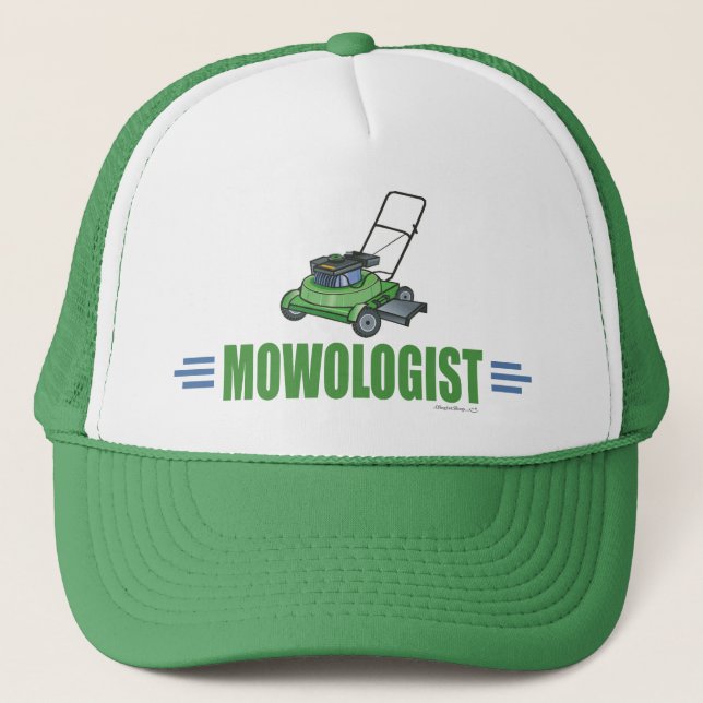 Rasenmäher auf Rasenflächen Landschaftsgärten Truckerkappe (Vorderseite)