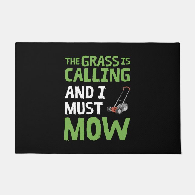 Rasenmäher - das Gras ruft und ich muss mähen Fußmatte (Vorderseite)