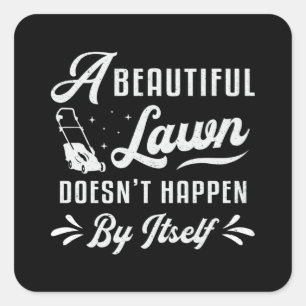 Rasenmäher Eine schöne Rasenmäher Quadratischer Aufkleber