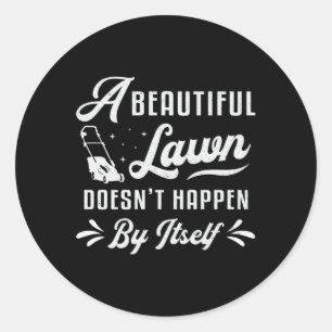 Rasenmäher Eine schöne Rasenmäher Runder Aufkleber