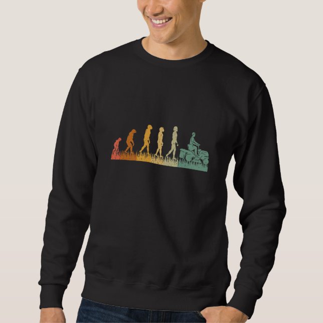 Rasenmäher Evolution Rasen Traktor Fahrer Mähen Sweatshirt (Vorderseite)