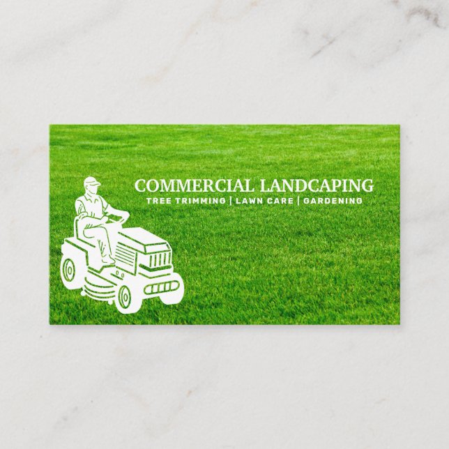 Rasenmäher fahren | Grass Business Card ausschneid Visitenkarte (Vorderseite)