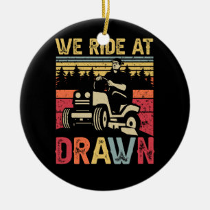 Rasenmäher fahren wir bei Morgendämmerung Lawnmo Keramik Ornament