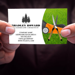 Rasenmäher   Gartenscheren   Gras Visitenkarte