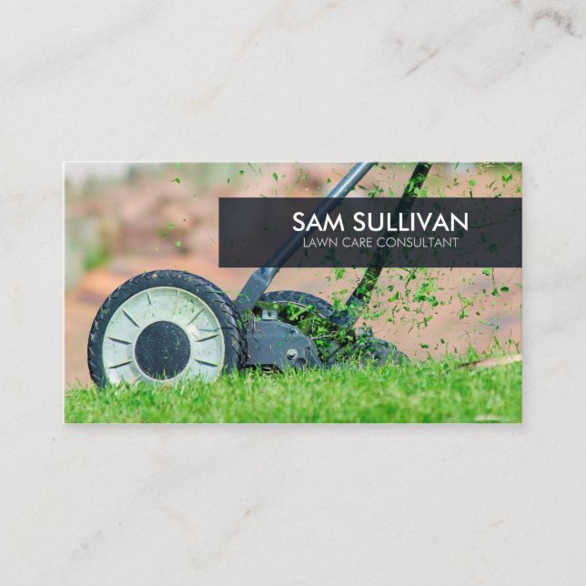 Rasenmäher Gras Visitenkarte (Vorderseite)