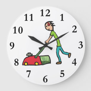 Rasenmäher Große Wanduhr