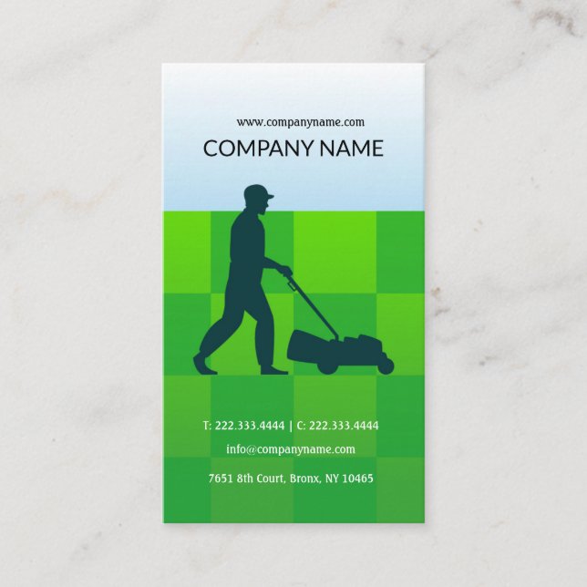 Rasenmäher, Haushalter, Gartenpflegekarte Visitenkarte (Vorderseite)