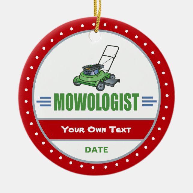 Rasenmäher Keramikornament (Vorne)