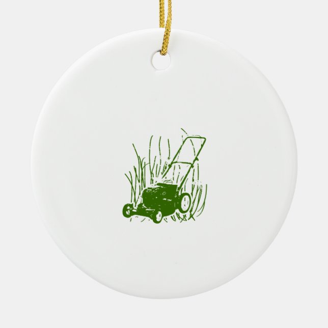 Rasenmäher Keramikornament (Vorne)