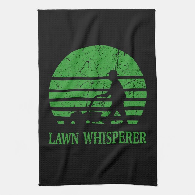 Rasenmäher Lawn Whisperer Gardener Geschenk Geschirrtuch (Vertikal)