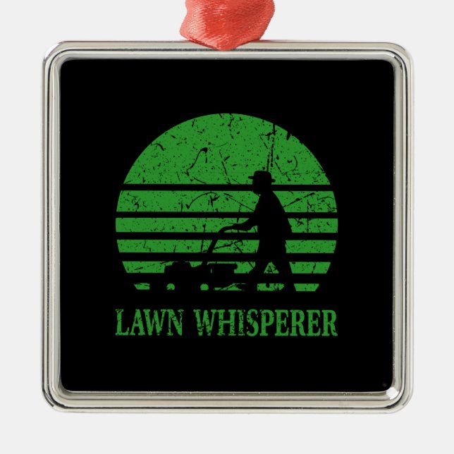 Rasenmäher Lawn Whisperer Gardener Geschenk Ornament Aus Metall (Vorne)