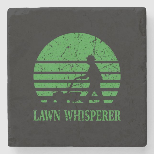 Rasenmäher Lawn Whisperer Gardener Geschenk Steinuntersetzer (Vorderseite)