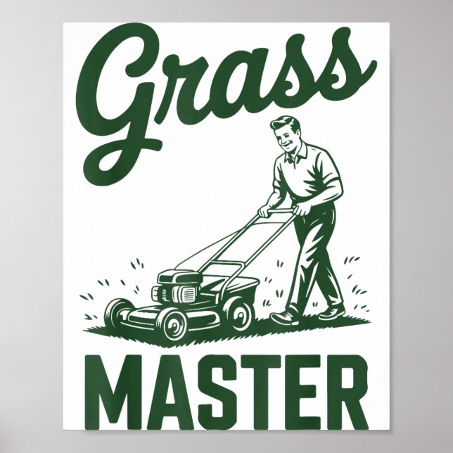 Rasenmäher-Legende Gr Master Dad Lustiges Mähen  Poster (Vorne)