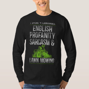 Rasenmäher mäht Vater Vater Landschaftsarchitekt V T-Shirt