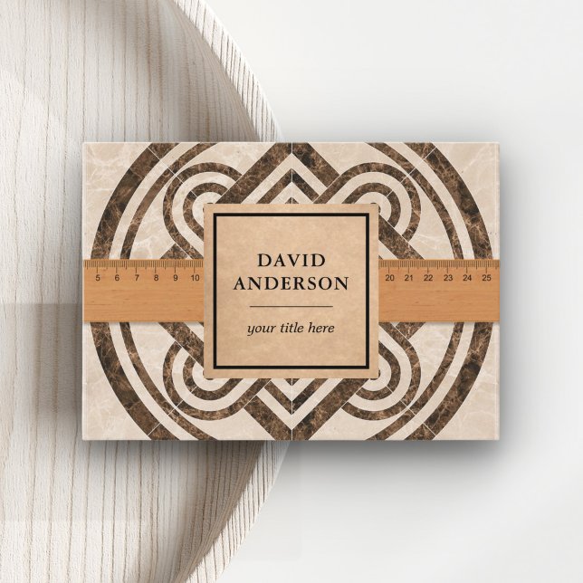 Rasenmäher mit braunem Marmor Badezimmer Bodenflie Visitenkarte (Von Creator hochgeladen)