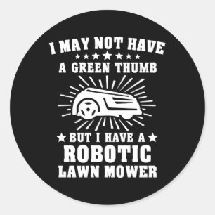 Rasenmäher mit Roboter-Laderaum Roboter Rasenmäher Runder Aufkleber