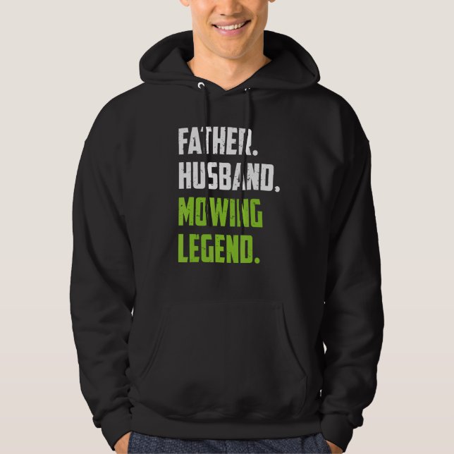 Rasenmäher mit Vatermäher Landscaping Hoodie (Vorderseite)