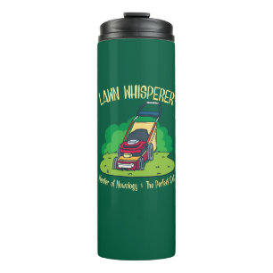 Rasenmäher mit Whisperer-Rasenmäher Gartengarten Thermosbecher