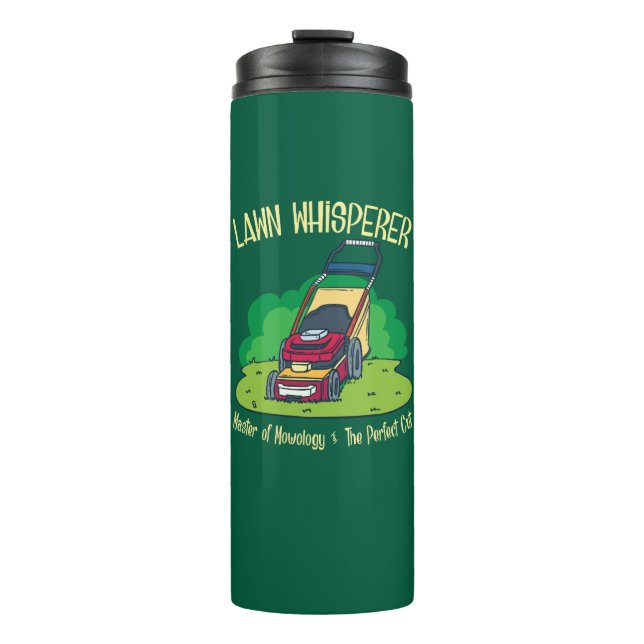 Rasenmäher mit Whisperer-Rasenmäher Gartengarten Thermosbecher (Vorderseite)