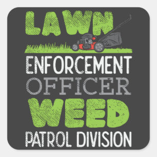 Rasenmäher Quadratischer Aufkleber