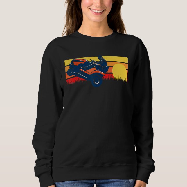 Rasenmäher Rad Vintag 80er Sunset Sweatshirt (Vorderseite)