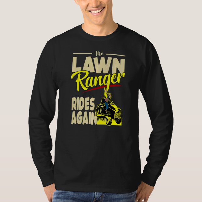 Rasenmäher Rasenmäher Bauer Landschaft T-Shirt (Vorderseite)
