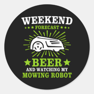 Rasenmäher Rasenmäher Runder Aufkleber