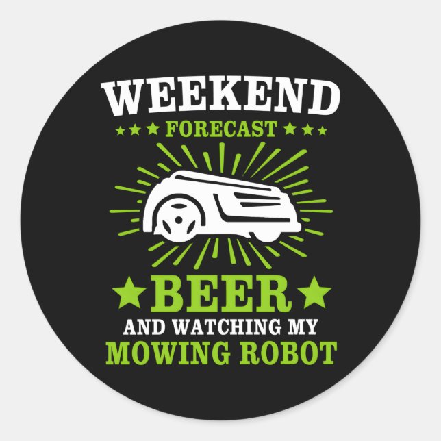 Rasenmäher Rasenmäher Runder Aufkleber (Vorderseite)