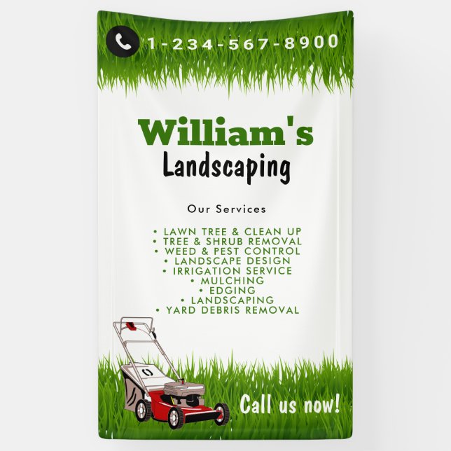 Rasenmäher, Rasenpflege Banner (Vertikal)