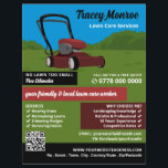 Rasenmäher, Rasenpflege Flyer<br><div class="desc">Rote Rasenmäher-Szene,  Lawn Care Services Werbe-Flyer vom Business Card Store.</div>