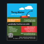 Rasenmäher, Rasenpflege Flyer<br><div class="desc">Rasenmäher-Szene,  Lawn Care Services Advertising Flyer durch den Business Card Store.</div>