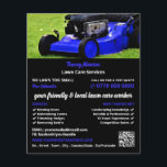 Rasenmäher, Rasenpflege im blauen Garten Flyer<br><div class="desc">Blue Garden Rasenmäher,  Lawn Care Services Advertising Flyer durch den Business Card Store.</div>