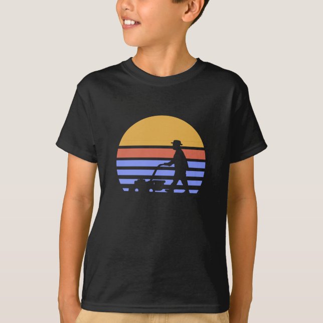 Rasenmäher Retro T-Shirt (Vorderseite)