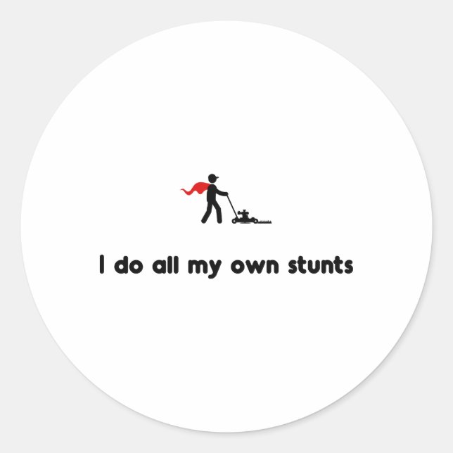 Rasenmäher Runder Aufkleber (Vorderseite)