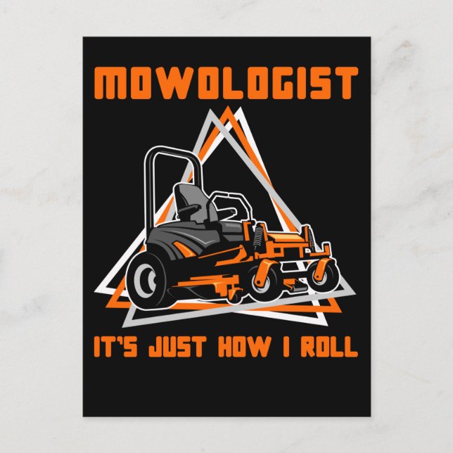 Rasenmäher Spaß Postkarte (Vorderseite)