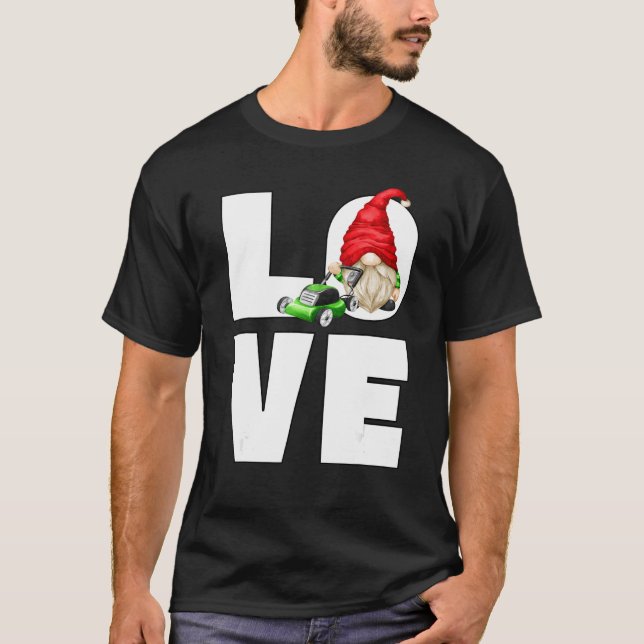 Rasenmäher Vater Garten Gnome für Männer, die Lieb T-Shirt (Vorderseite)