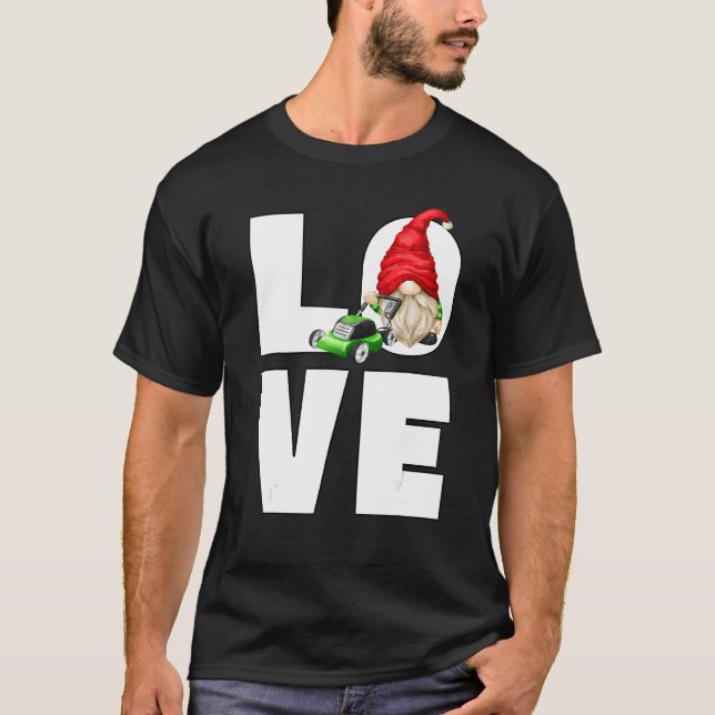 Rasenmäher Vater Garten Gnome für Männer, die Lieb T-Shirt (Vorderseite)