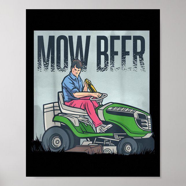 Rasenmäher Vater Mow Biermaschine Poster (Vorne)