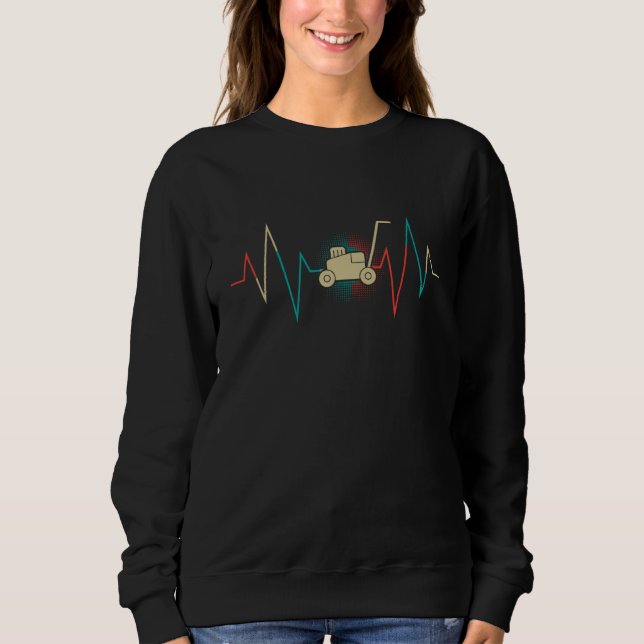 Rasenmäher Vintag Hearbeat Garden Rasenmäher Sweatshirt (Vorderseite)