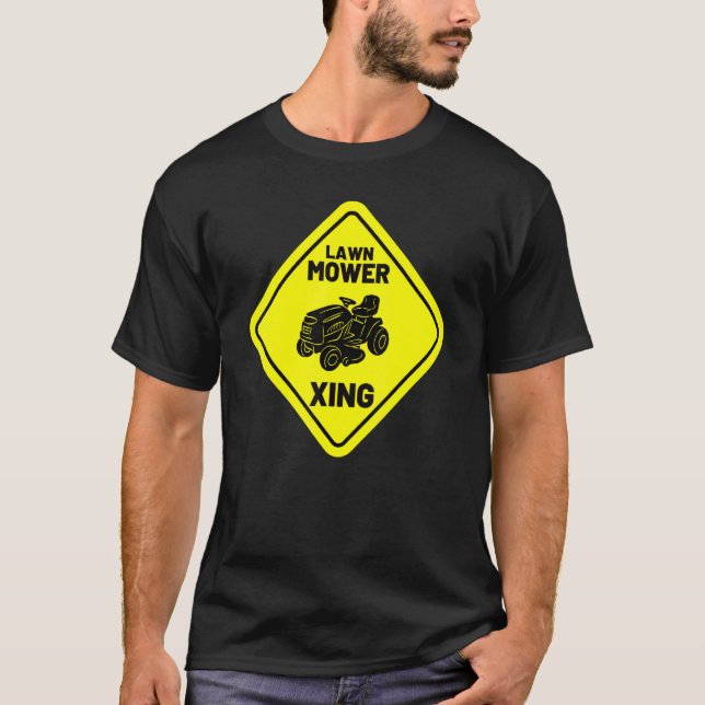 Rasenmäher Xing Mähen Retro Gartenanlage Rasen Tra T-Shirt (Vorderseite)