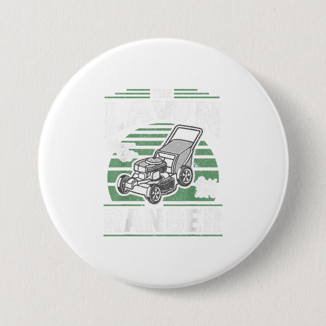 Rasenmähern Ranger Funny Mäher Rasenfett Button (Vorderseite)